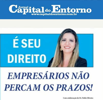 EMPRESÁRIOS NÃO PERCAM OS PRAZOS!