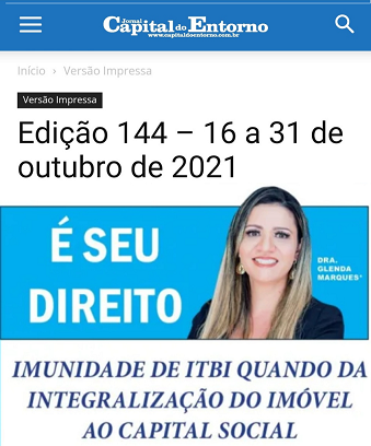 IMUNIDADE DE ITBI QUANDO DA INTEGRALIZAÇÃO DO IMÓVEL AO CAPITAL SOCIAL